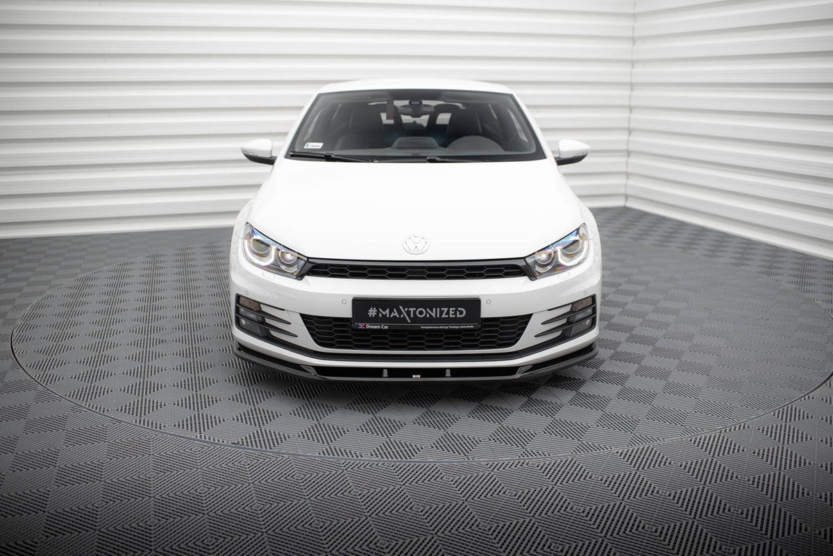 Street+ Spoilerlippe Front Ansatz V.1 passend für VW Scirocco Mk3 Facelift schwarz Hochglanz – Ansicht 1
