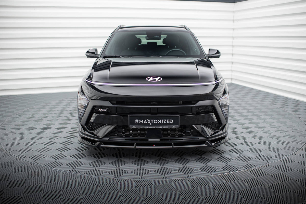 Street+ Spoilerlippe Front Ansatz passend für Hyundai Kona N-Line Mk2 schwarz Hochglanz – Ansicht 1