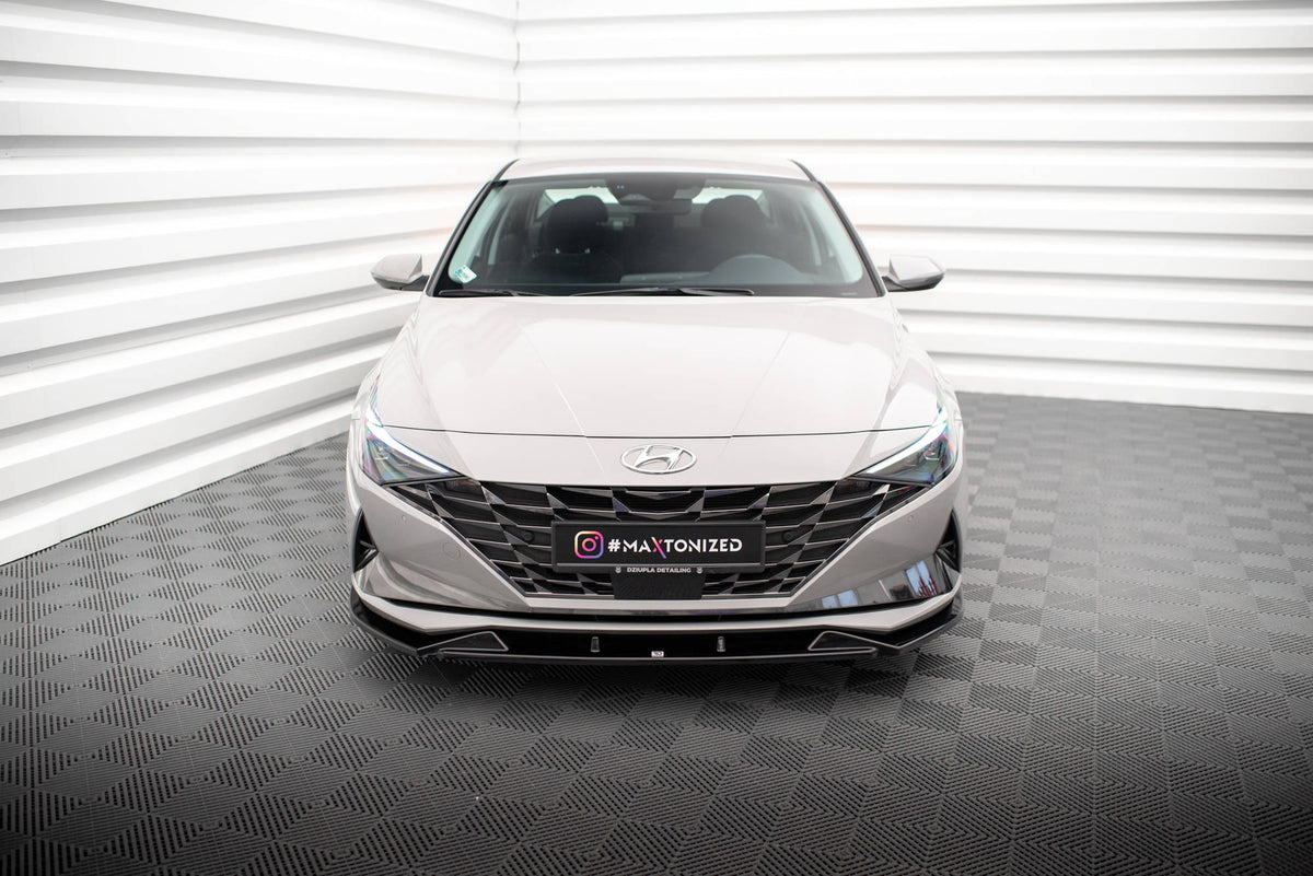 Street+ Spoilerlippe Front Ansatz passend für Hyundai Elantra Mk7 schwarz Hochglanz – Ansicht 1