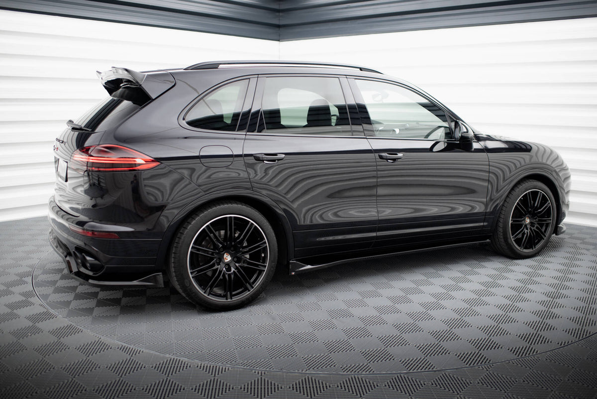 Street+ Seitenschweller Leisten passend für Porsche Cayenne Mk2 Facelift schwarz Hochglanz – Ansicht 1