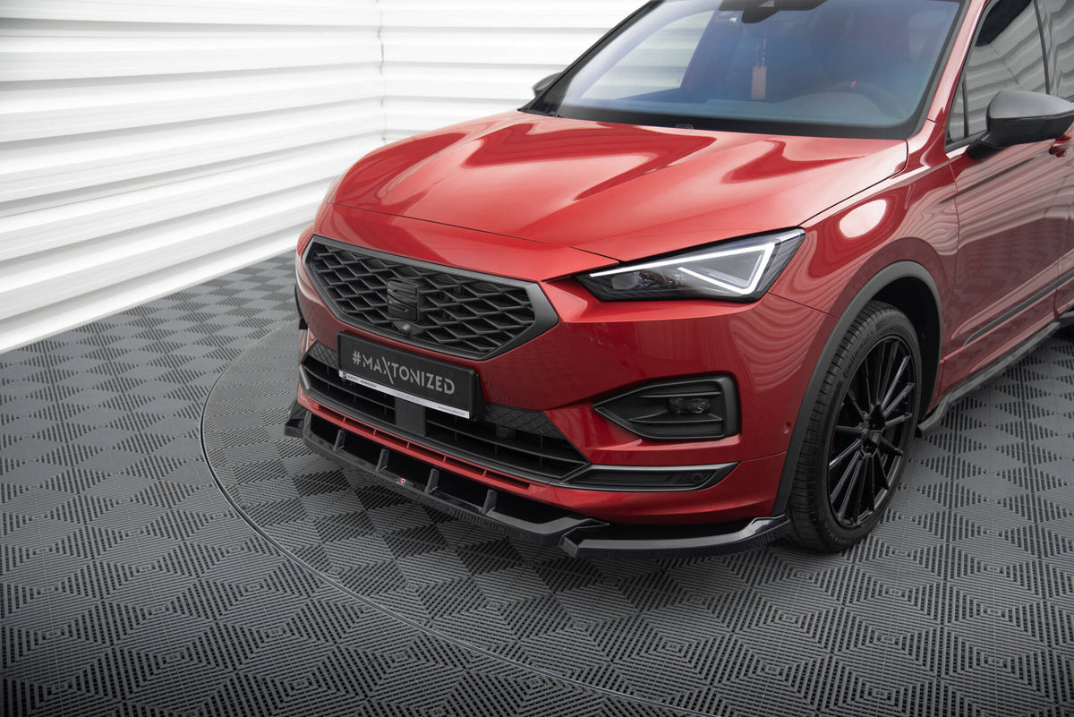 Street+ Spoilerlippe Front Ansatz V.1 passend für Seat Tarraco FR Mk1 schwarz Hochglanz – Ansicht 3
