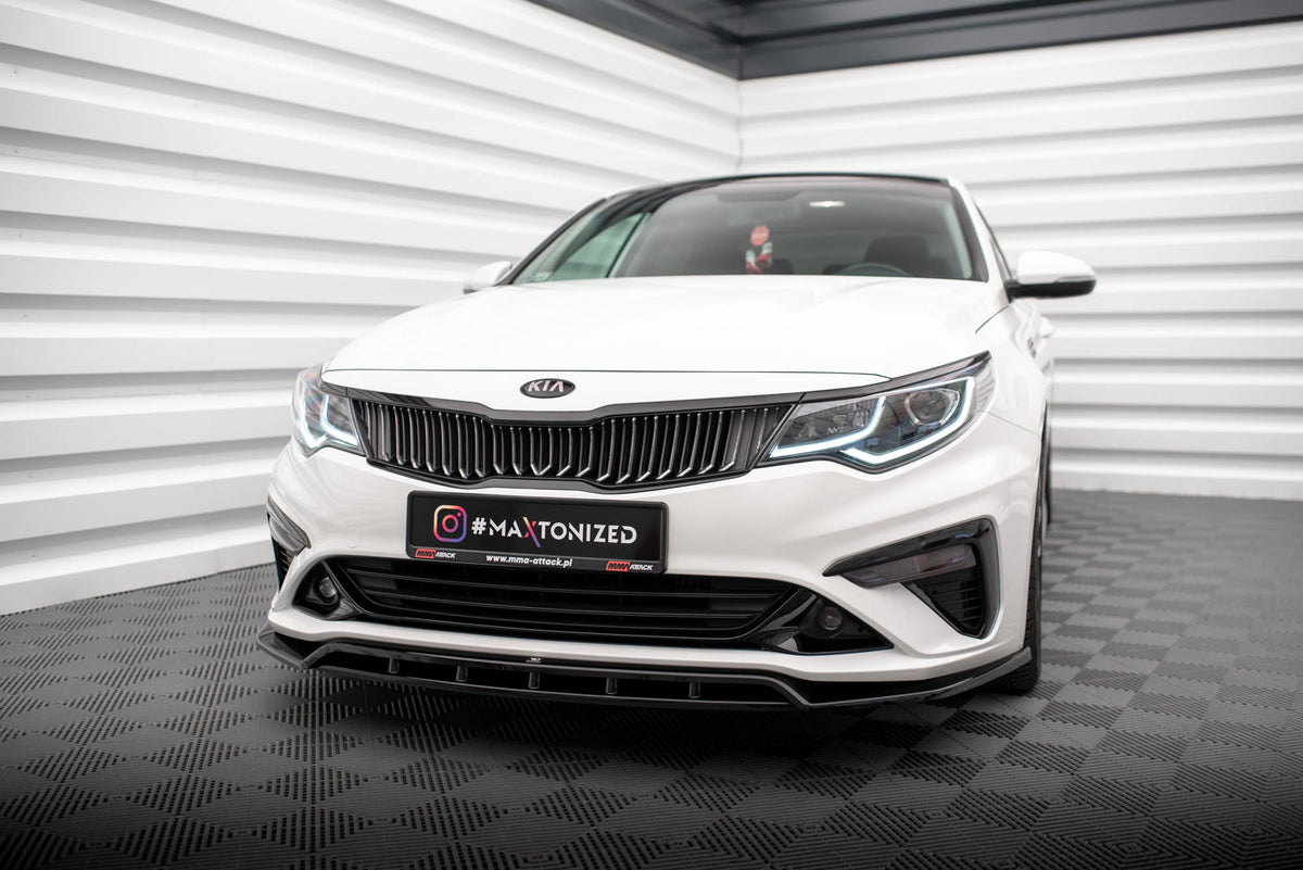 Street+ Spoilerlippe Front Ansatz V.1 passend für Kia Optima Mk4 Facelift schwarz Hochglanz – Ansicht 4