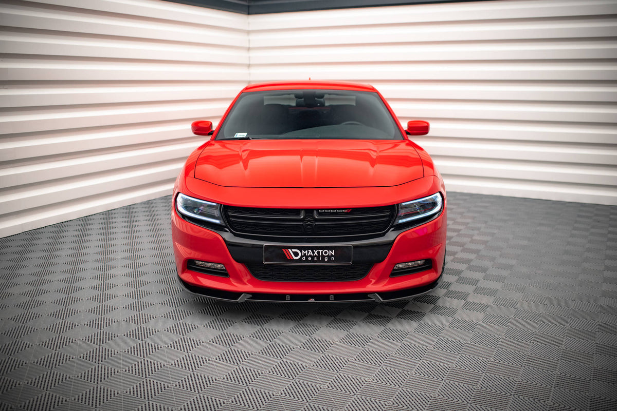 Street+ Spoilerlippe Front Ansatz V.1 passend für Dodge Charger RT Mk7 Facelift schwarz Hochglanz – Ansicht 1