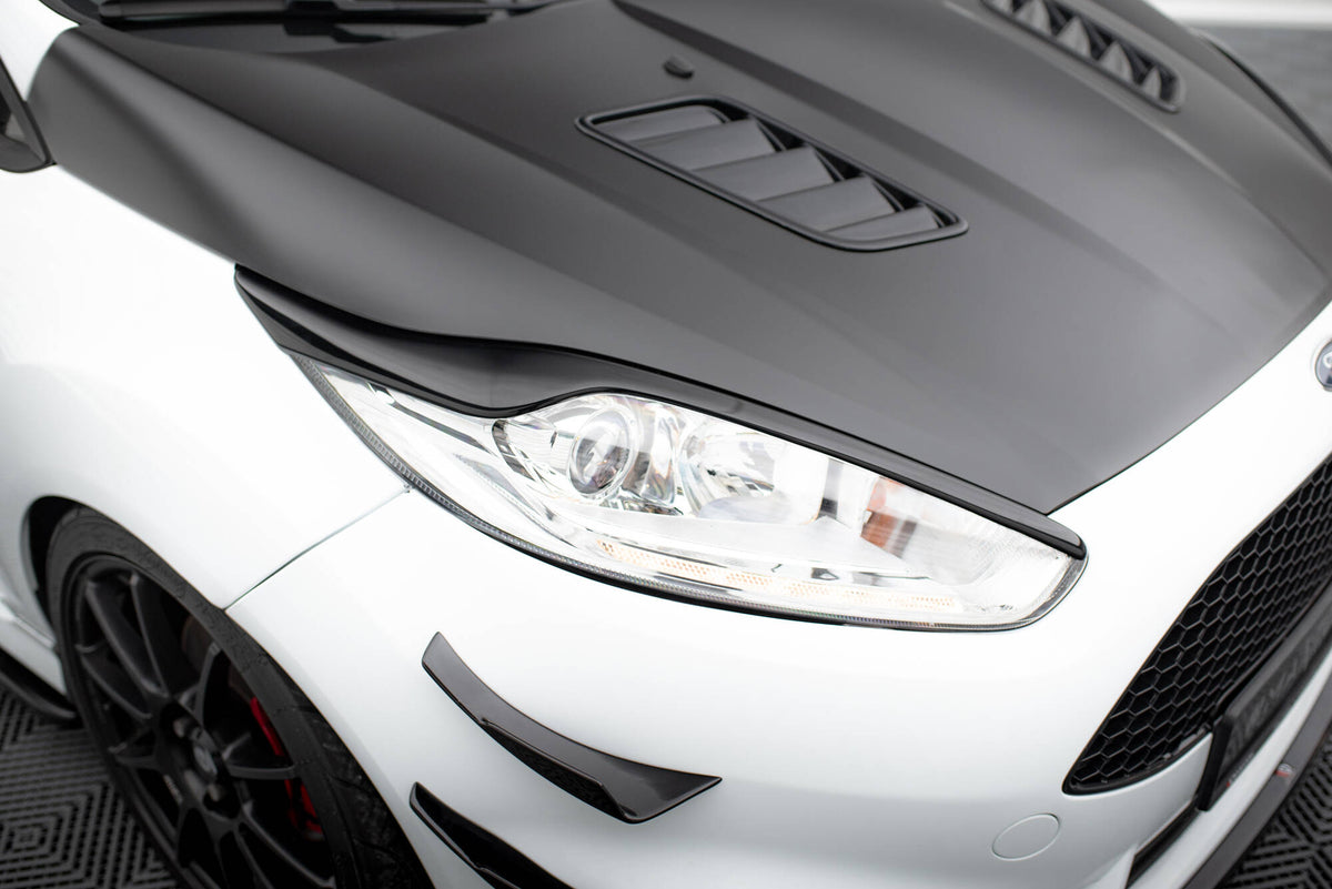 Scheinwerfer Blenden Böser Blick V.2 passend für Ford Fiesta ST / ST-Line / Standard Mk7 FL schwarz Hochglanz – Ansicht 7