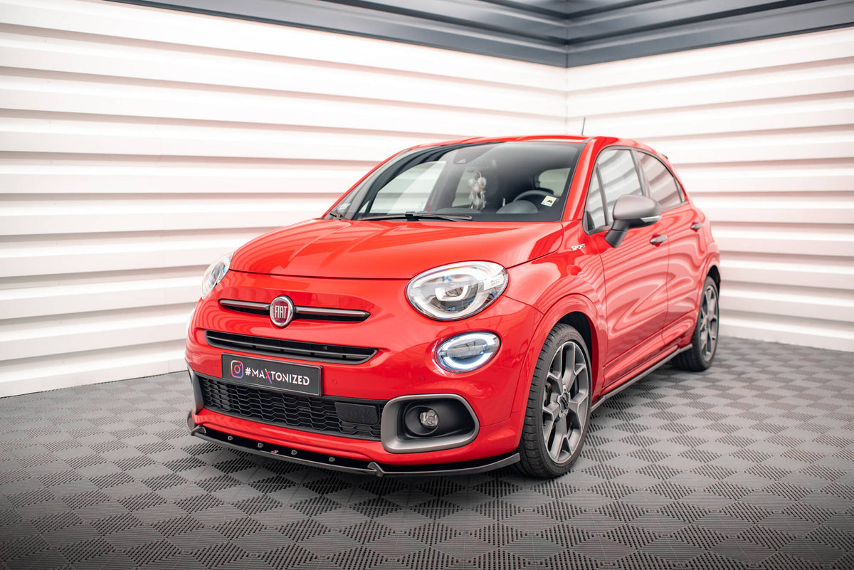 Street+ Spoilerlippe Front Ansatz passend für Fiat 500X Sport Mk1 Facelift schwarz Hochglanz – Ansicht 4