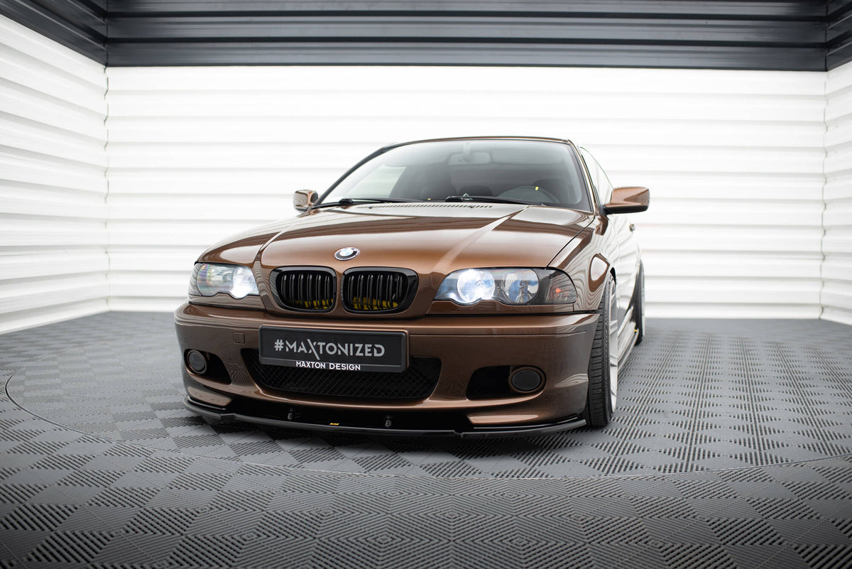 Street+ Spoilerlippe Front Ansatz V.1 passend für BMW 3er E46 M Paket COUPE schwarz Hochglanz – Ansicht 3