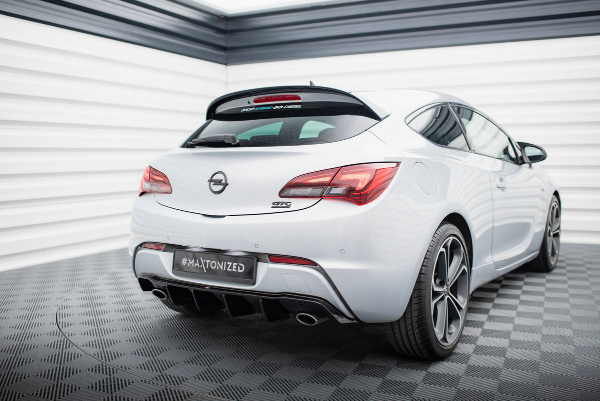Diffusor Heck Ansatz passend für Opel Astra GTC OPC-Line J (Einzelauspuff li. re.) schwarz Hochglanz – Ansicht 1