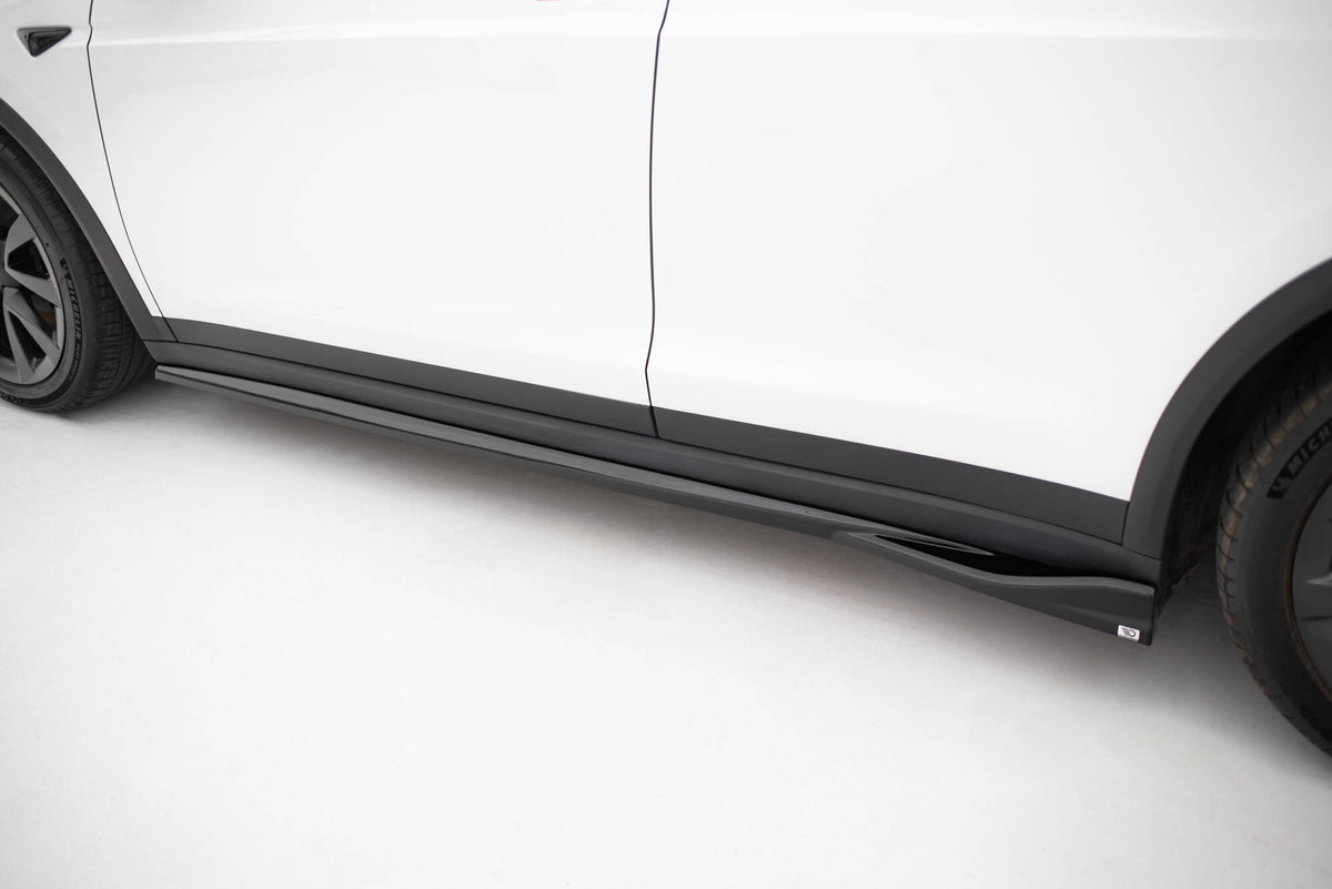 Street+ Seitenschweller Leisten V.2 passend für Tesla Model X Mk1 Facelift schwarz Hochglanz – Ansicht 4