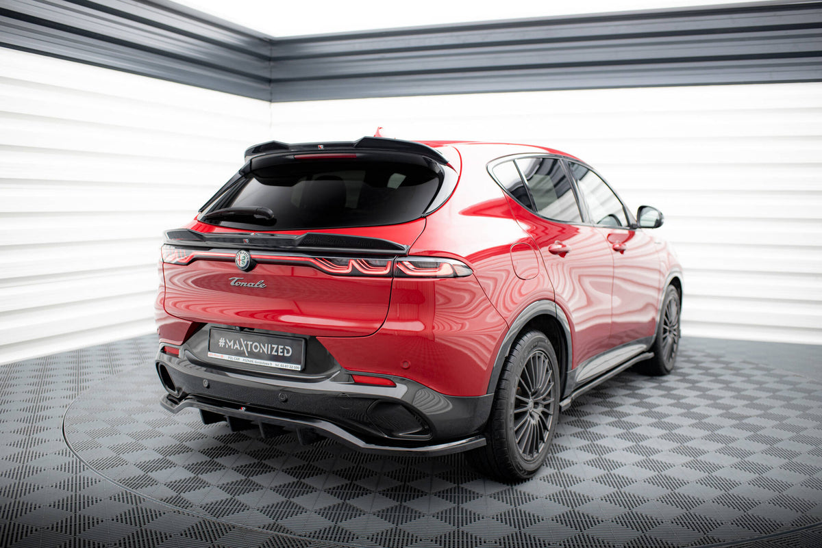 Niedriger Heckspoiler Lippe 3D Alfa Romeo Tonale Mk1 schwarz Hochglanz – Ansicht 1