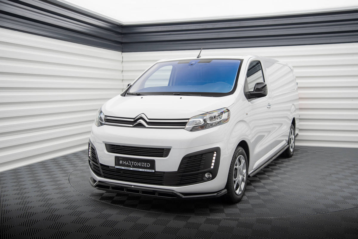 Street+ Spoilerlippe Front Ansatz passend für Peugeot Expert Mk3 schwarz Hochglanz – Ansicht 3