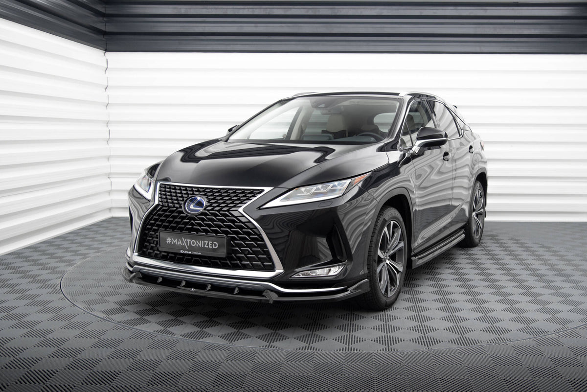 Street+ Spoilerlippe Front Ansatz passend für Lexus RX Mk4 Facelift schwarz Hochglanz – Ansicht 1