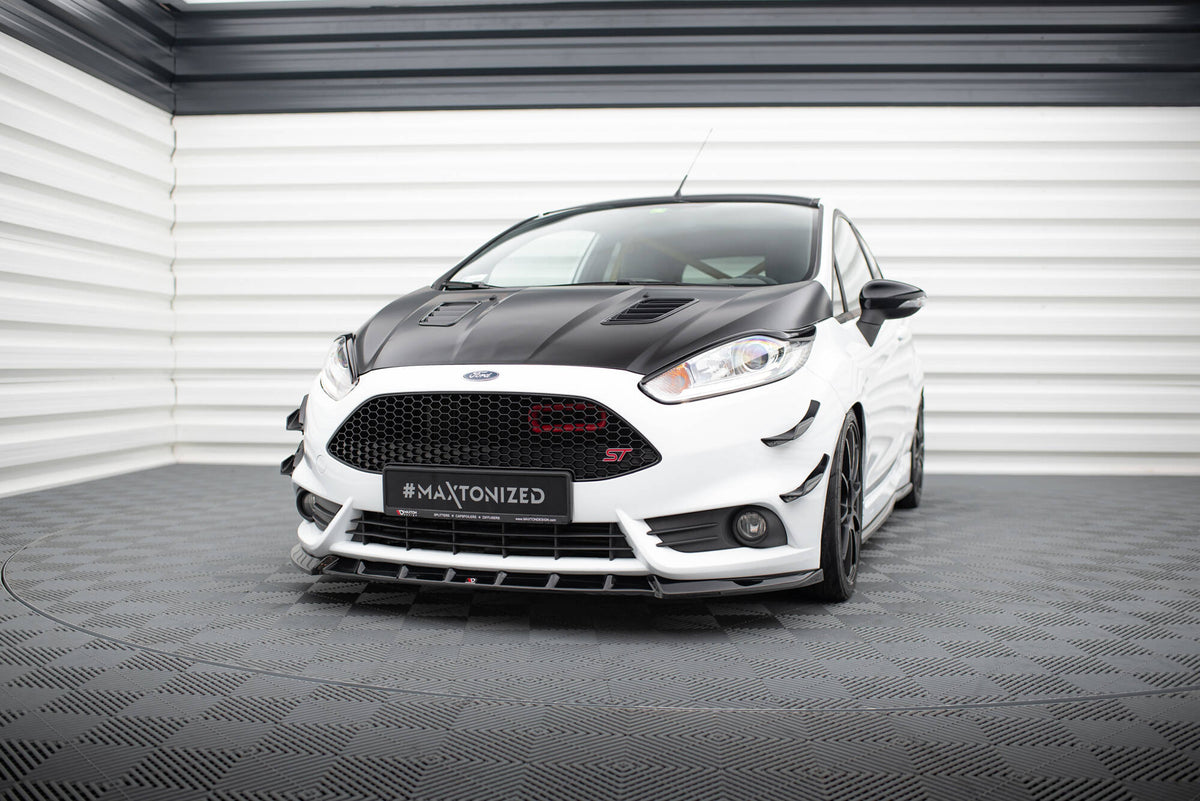 Street+ Spoilerlippe Front Ansatz V.6 passend für Ford Fiesta ST Mk7 Facelift schwarz Hochglanz – Ansicht 3