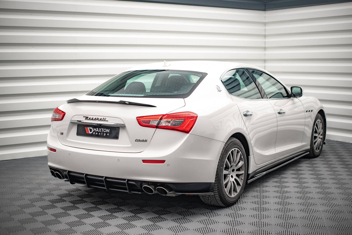 Heck Ansatz Flaps Diffusor passend für Maserati Ghibli Mk3 schwarz Hochglanz – Ansicht 3