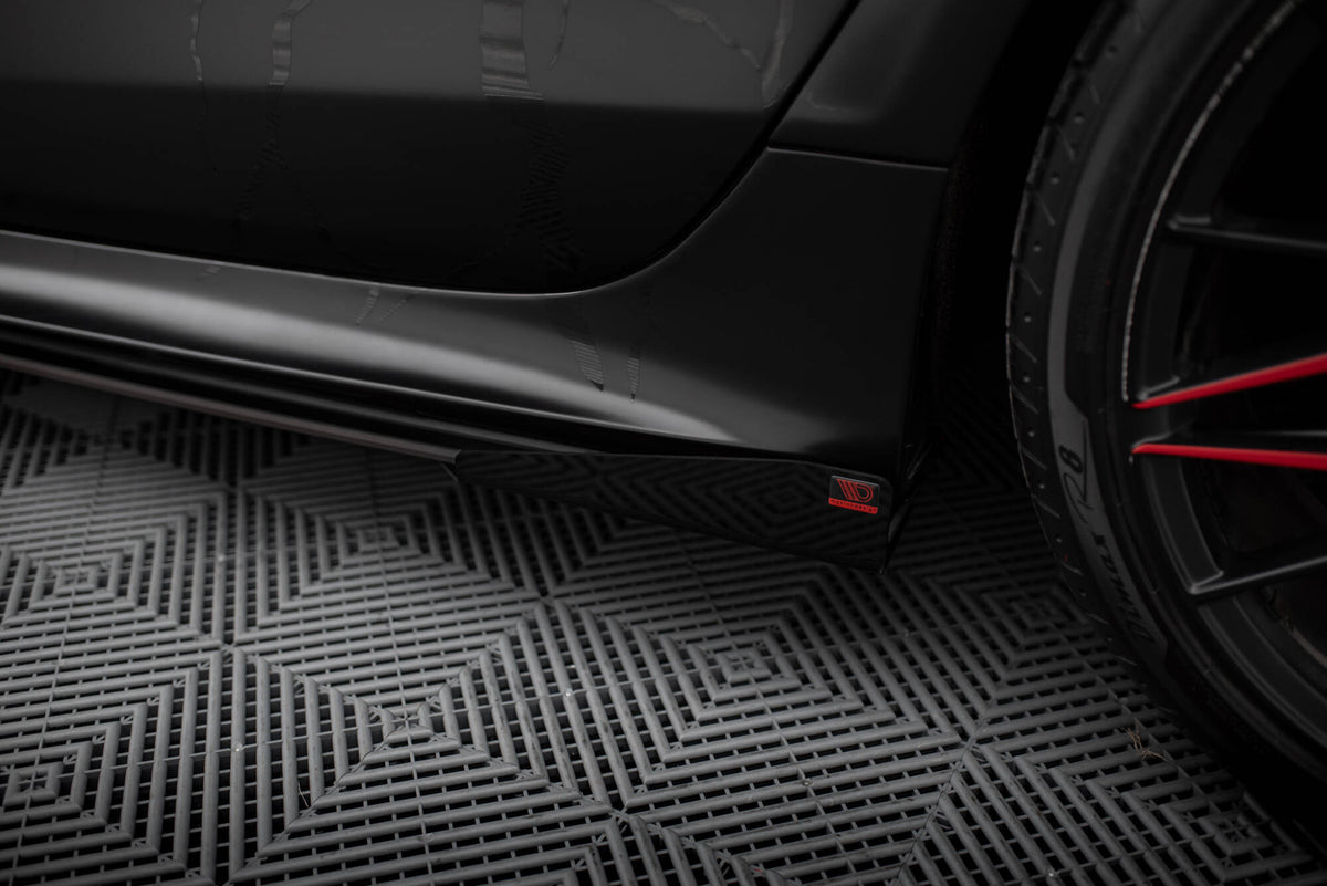Seitenschweller Flaps passend für Audi A7 RS7 Look C7 schwarz Hochglanz – Ansicht 1