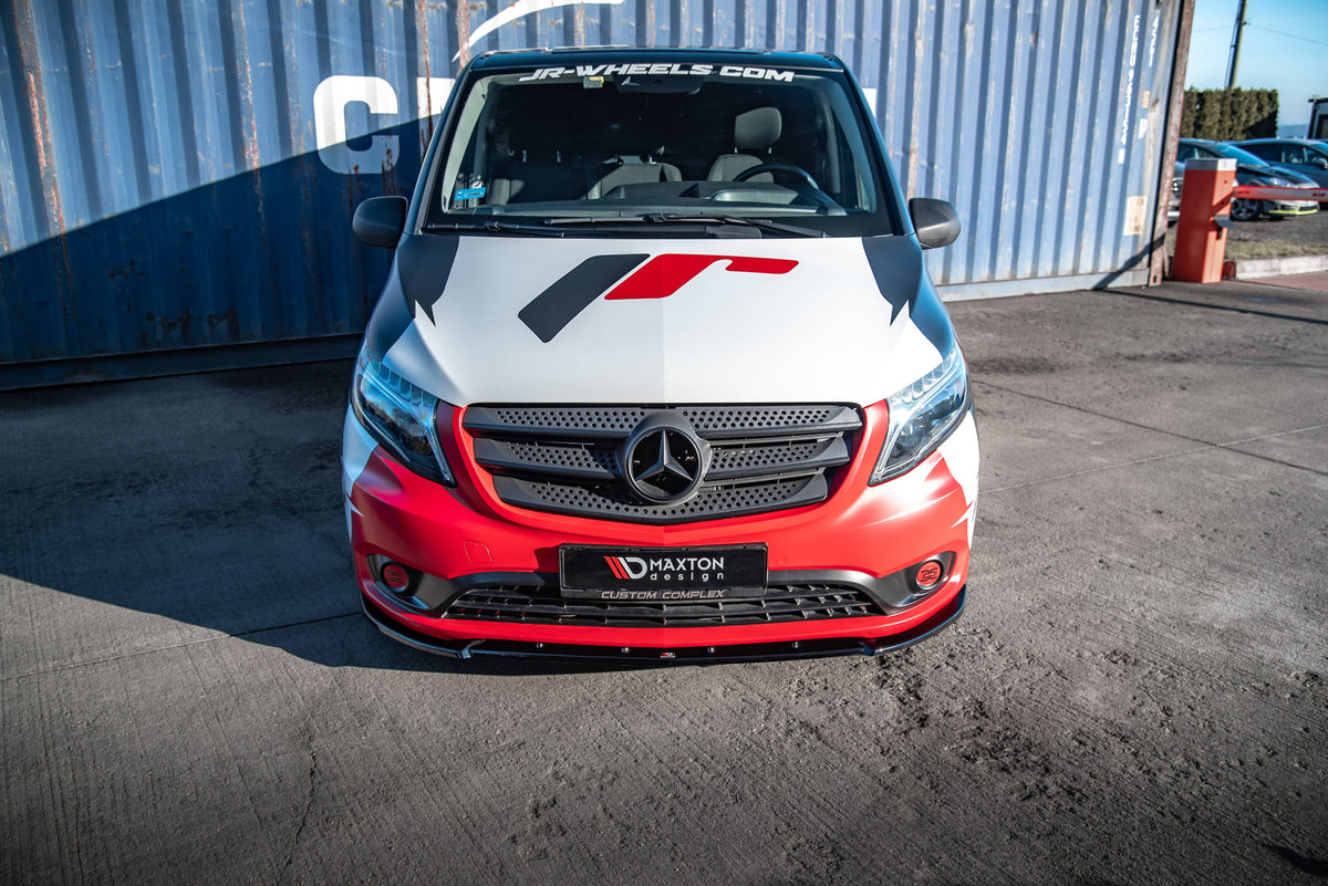 Street+ Spoilerlippe Front Ansatz V.2 passend für Mercedes-Benz Vito W447 Facelift schwarz Hochglanz – Ansicht 1