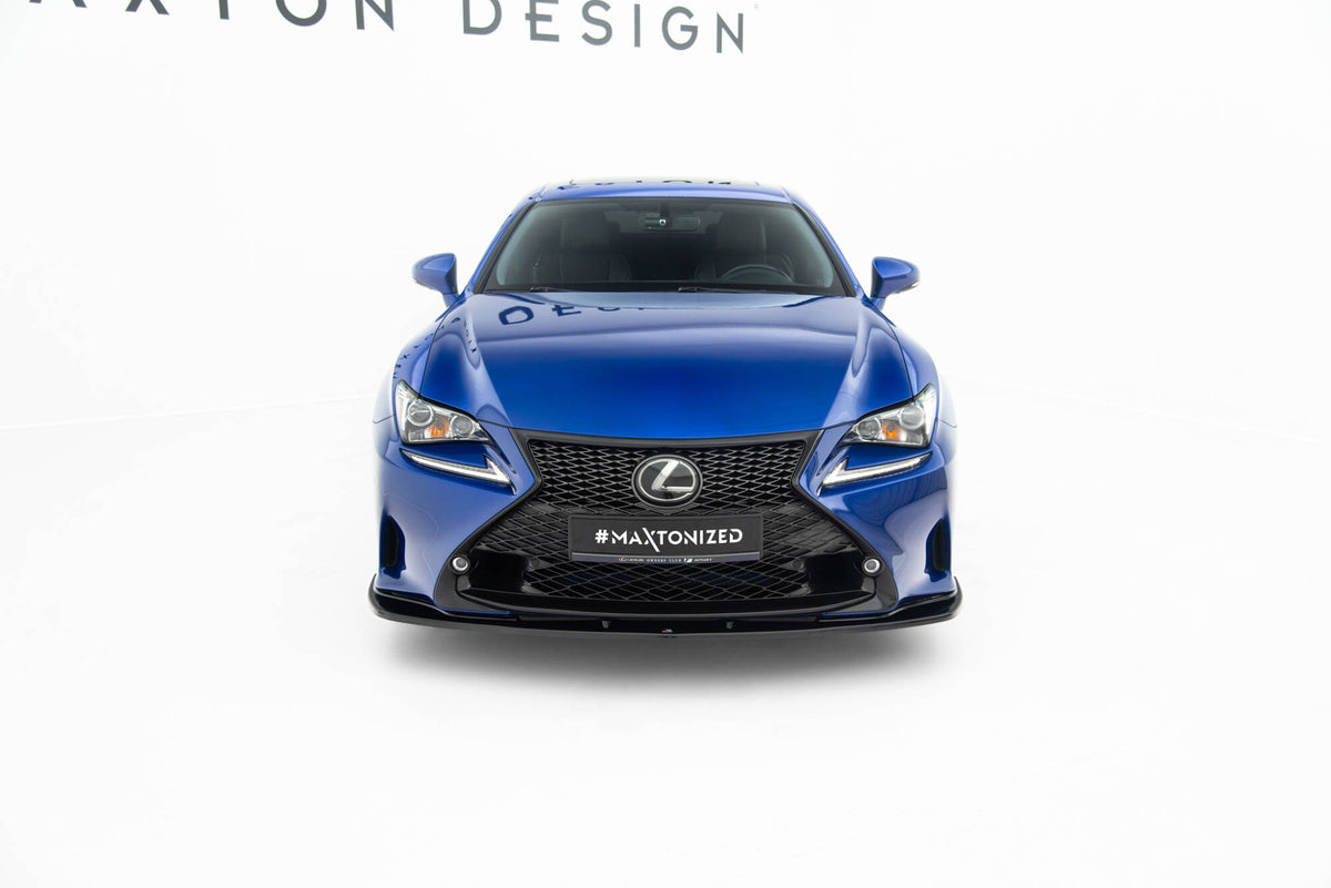 Street+ Spoilerlippe Front Ansatz V.1 passend für Lexus RC Mk1 schwarz Hochglanz – Ansicht 1