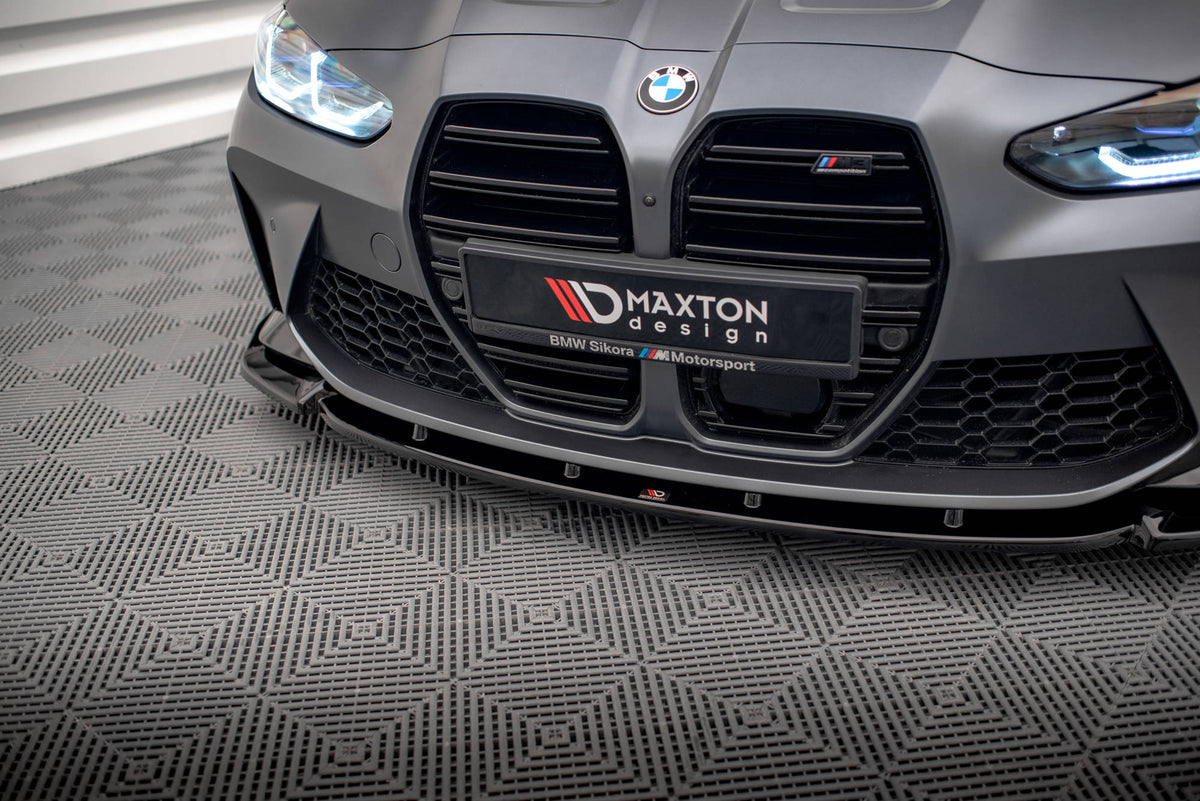 Street+ Spoilerlippe Front Ansatz V.3 passend für BMW M3 Limousine / Touring G80 / G81 schwarz Hochglanz – Ansicht 1
