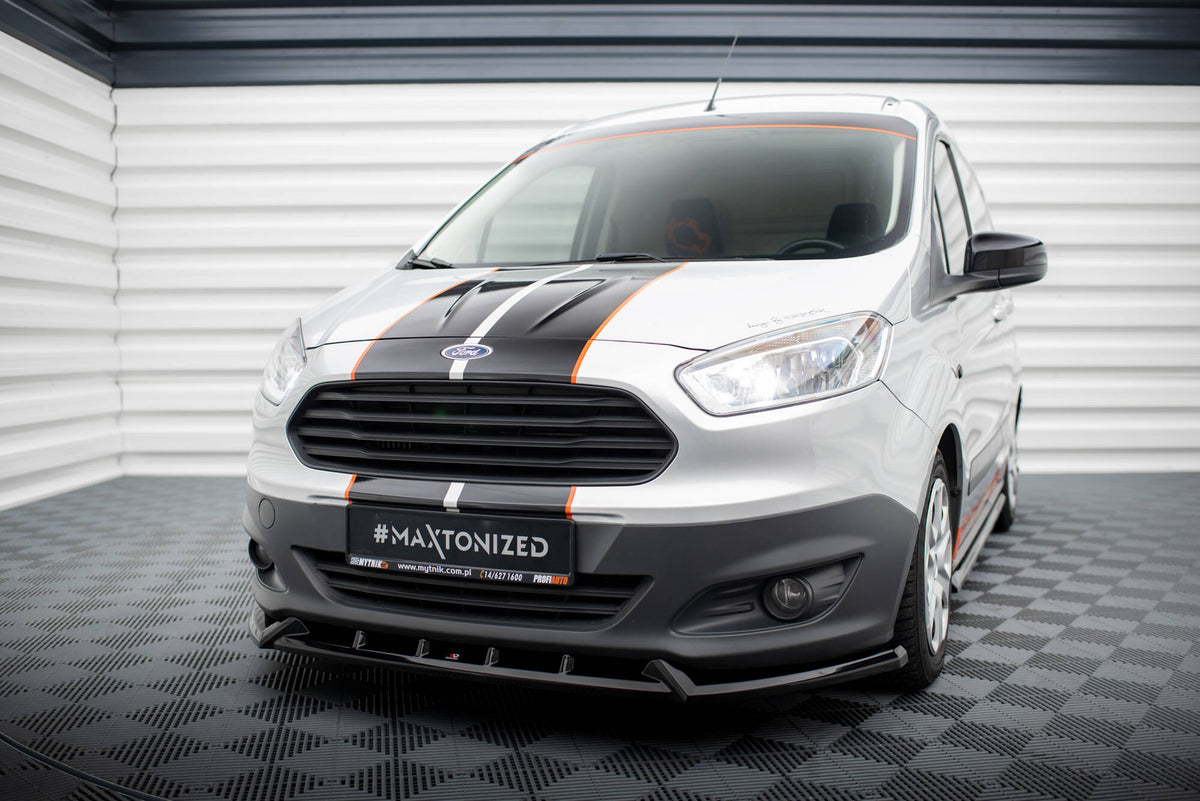 Street+ Spoilerlippe Front Ansatz passend für Ford Transit Courier Mk1 schwarz Hochglanz – Ansicht 4