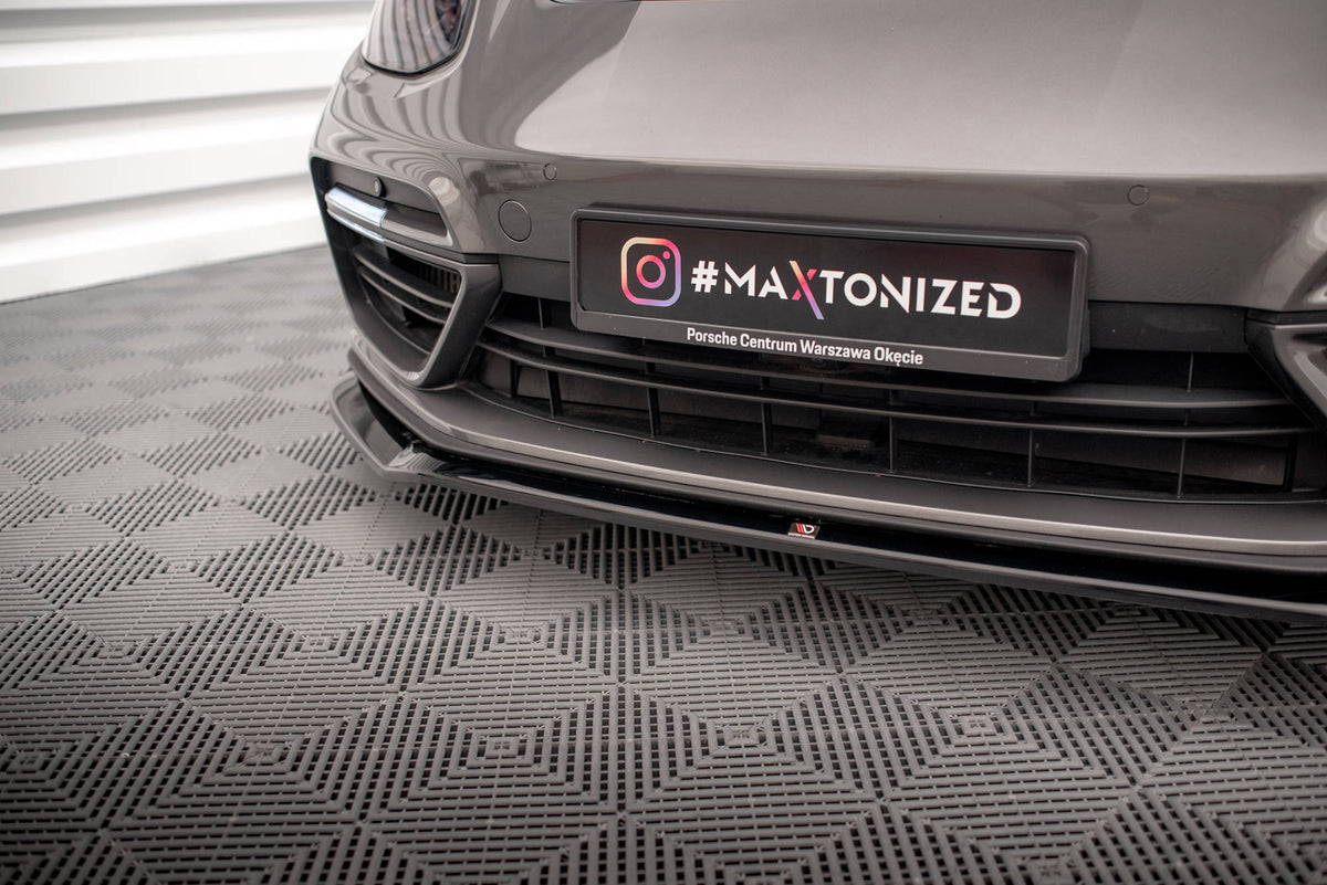 Street+ Spoilerlippe Front Ansatz V.2 passend für Porsche Panamera Turbo S E-Hybrid schwarz Hochglanz – Ansicht 3