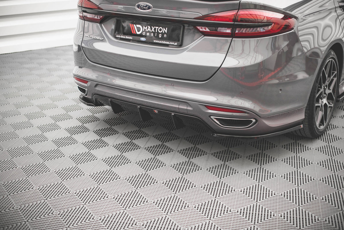 Heck Ansatz Flaps Diffusor V.2 passend für Ford Mondeo ST-Line Mk5 Facelift schwarz Hochglanz – Ansicht 4