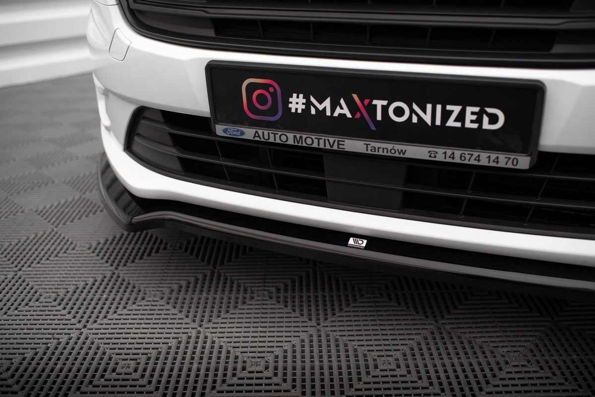 Street+ Spoilerlippe Front Ansatz V.1 passend für Ford Transit Connect Mk2 Facelift schwarz Hochglanz – Ansicht 4