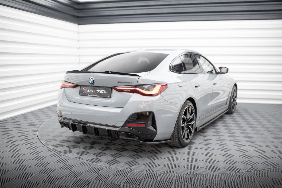 Heck Ansatz Flaps Diffusor V.3 passend für BMW M440i / 4 M-Paket Gran Coupe G26 schwarz Hochglanz – Ansicht 5