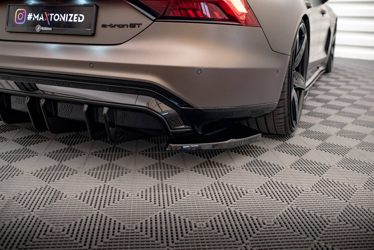 Heck Ansatz Flaps Diffusor V.2 passend für Audi e-Tron GT / RS GT Mk1 schwarz Hochglanz – Ansicht 3