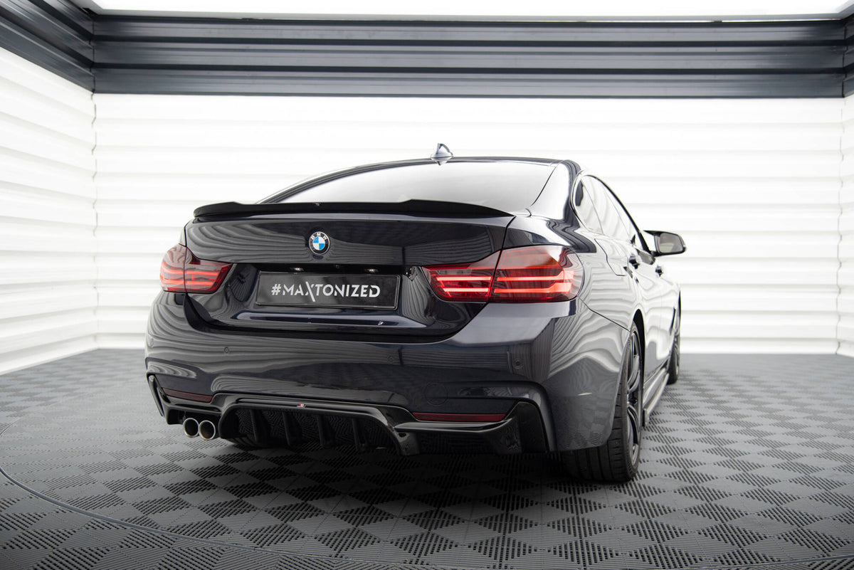 Diffusor Heck Ansatz passend für BMW 4er Coupe / Gran Coupe / Cabrio M-Paket F32 / F36 / F33 (Einzelauspuff li.) – Ansicht 4