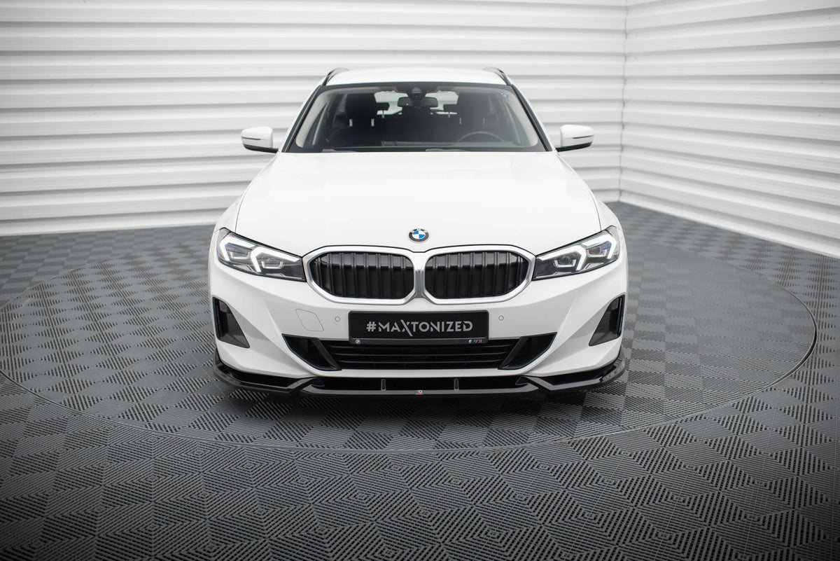Street+ Spoilerlippe Front Ansatz passend für BMW 3er Limousine / Touring G20 / G21 Facelift schwarz Hochglanz – Ansicht 1