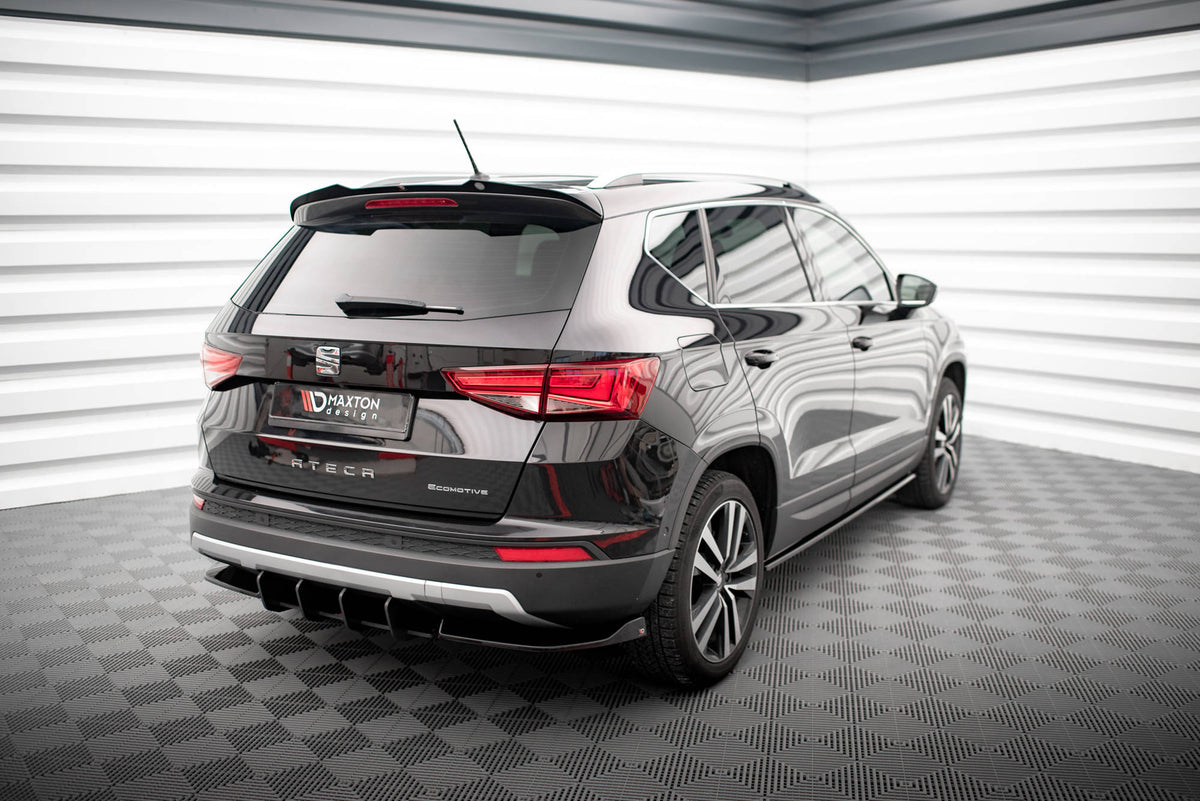 Heck Ansatz Flaps Diffusor passend für Seat Ateca Mk1 schwarz Hochglanz – Ansicht 3