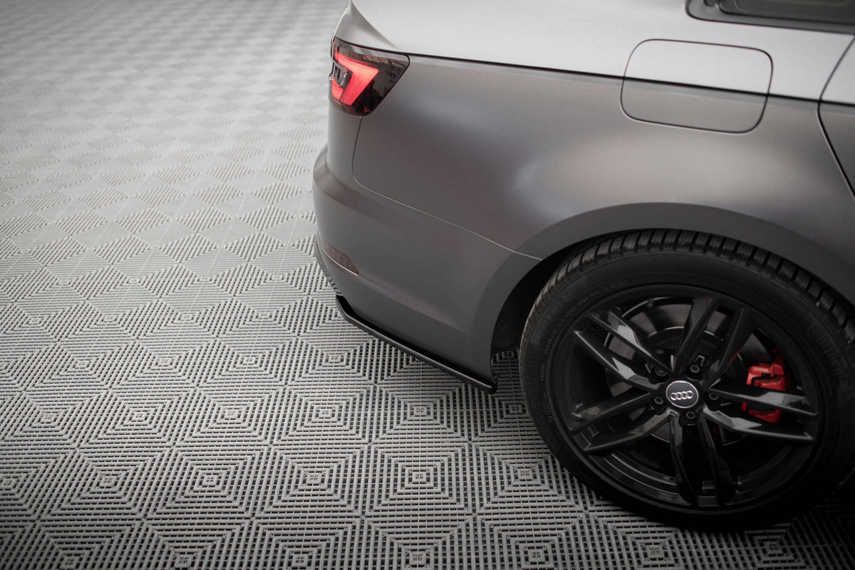 Heck Ansatz Flaps Diffusor V.3 passend für Audi A4 S-line B9 schwarz Hochglanz – Ansicht 4