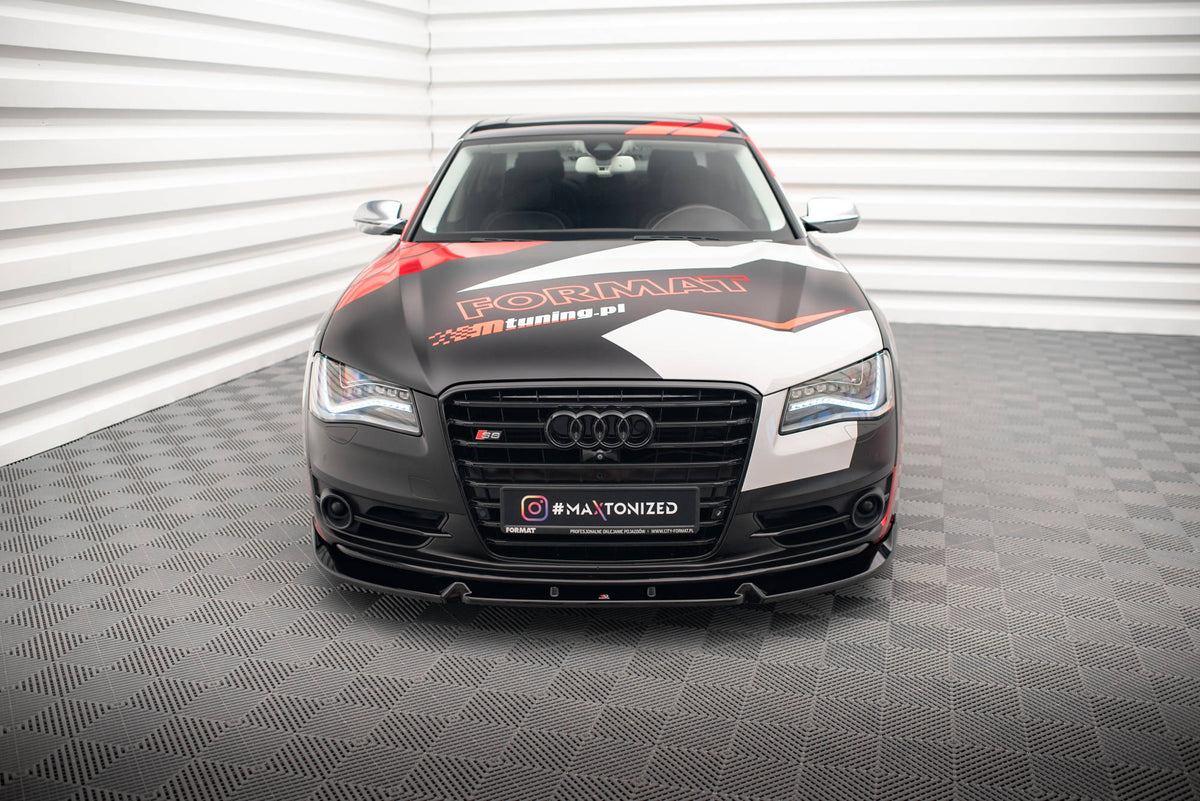 Street+ Spoilerlippe Front Ansatz V.2 passend für Audi S8 D4 schwarz Hochglanz – Ansicht 1