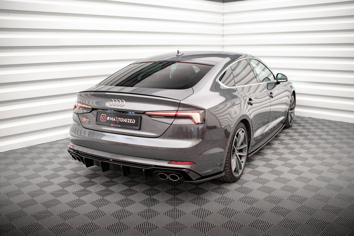 Heck Ansatz Flaps Diffusor V.1 passend für Audi S5 Coupe F5 schwarz Hochglanz – Ansicht 3
