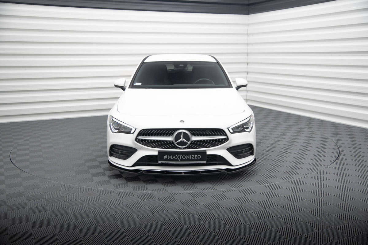 Street+ Spoilerlippe Front Ansatz V.2 passend für Mercedes-Benz CLA A35 AMG / AMG-Line C118 schwarz Hochglanz – Ansicht 1
