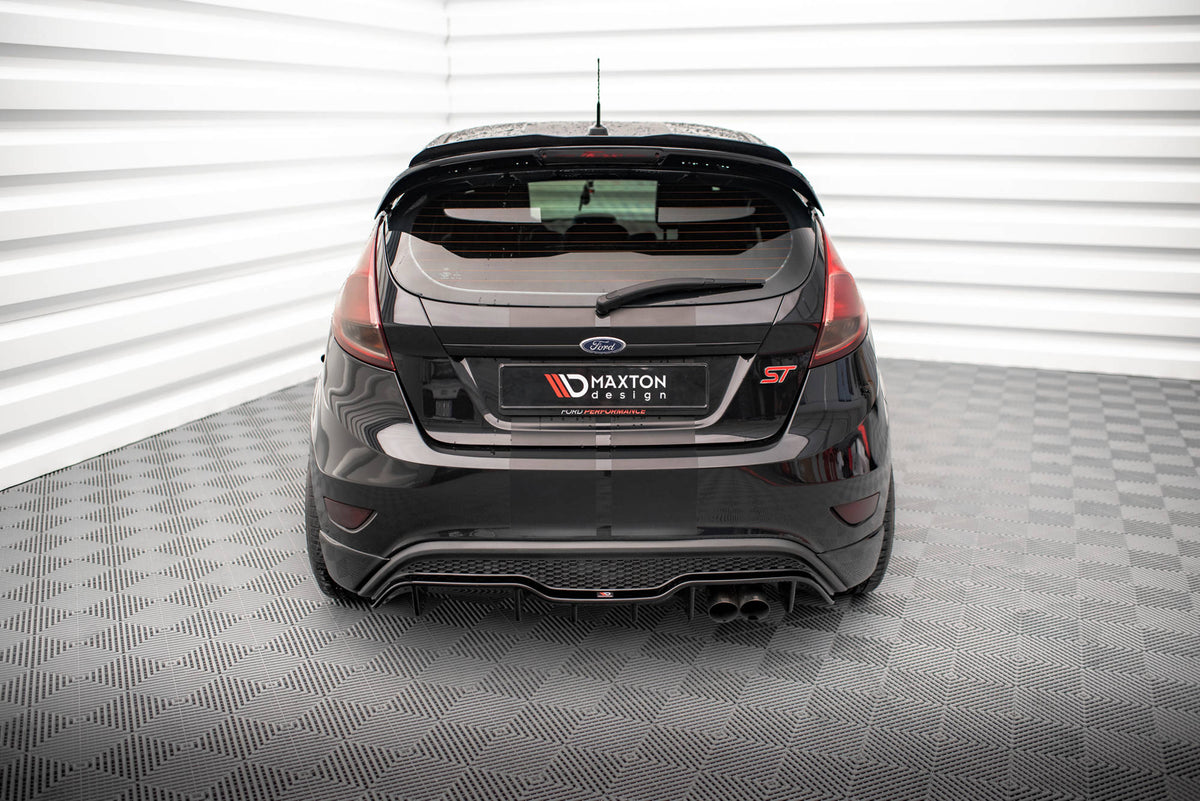 Diffusor Heck Ansatz passend für Ford Fiesta ST (5-Türige version) Mk7 Facelift schwarz Hochglanz – Ansicht 1