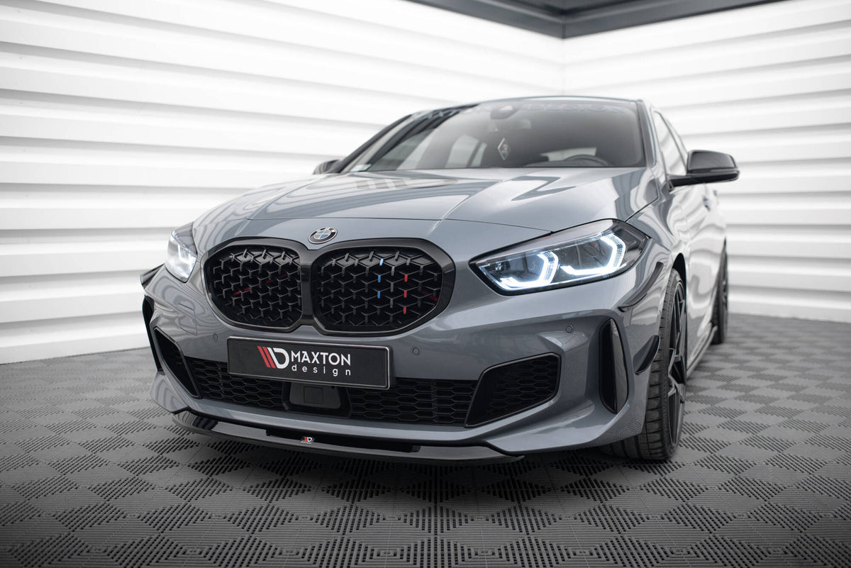 Street+ Spoilerlippe Front Ansatz V.2 passend für BMW 1er M-Paket/ M135i / 128ti F40  schwarz Hochglanz – Ansicht 4