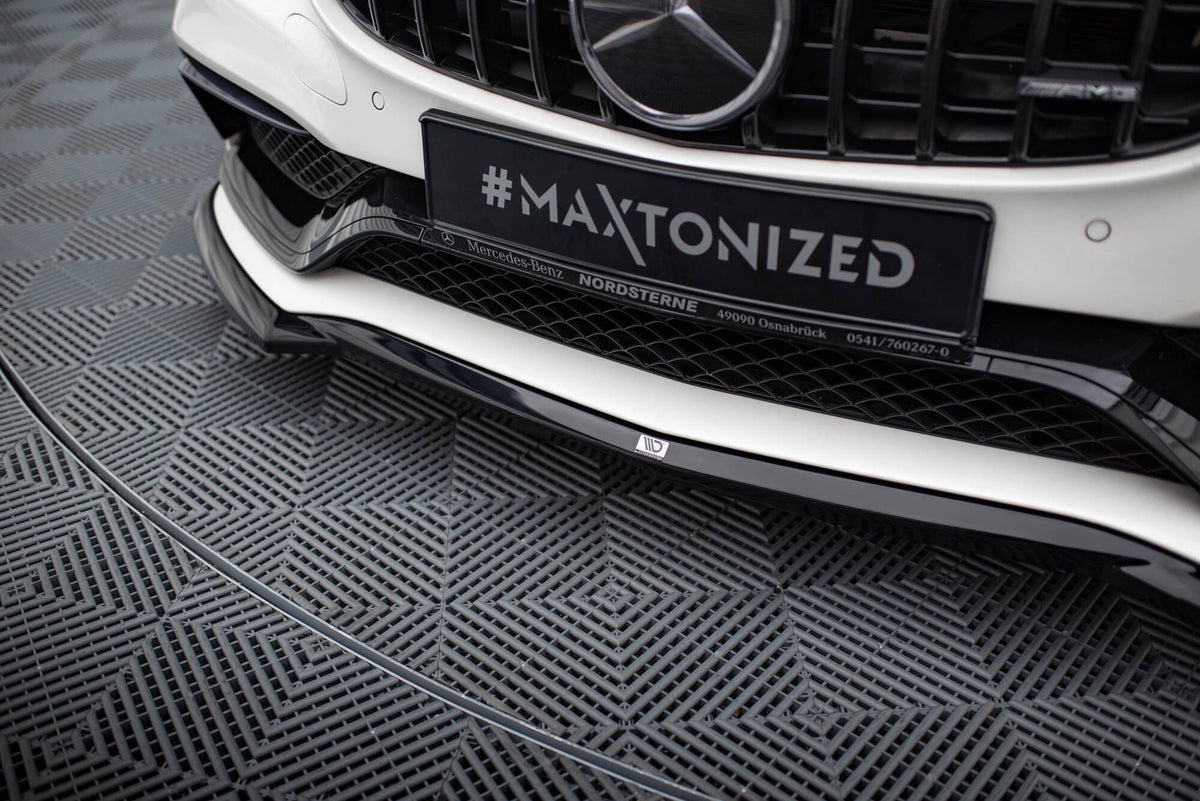 Street+ Spoilerlippe Front Ansatz V.3 passend für Mercedes-AMG C63 Limousine / Kombi W205 / S205 schwarz Hochglanz – Ansicht 4