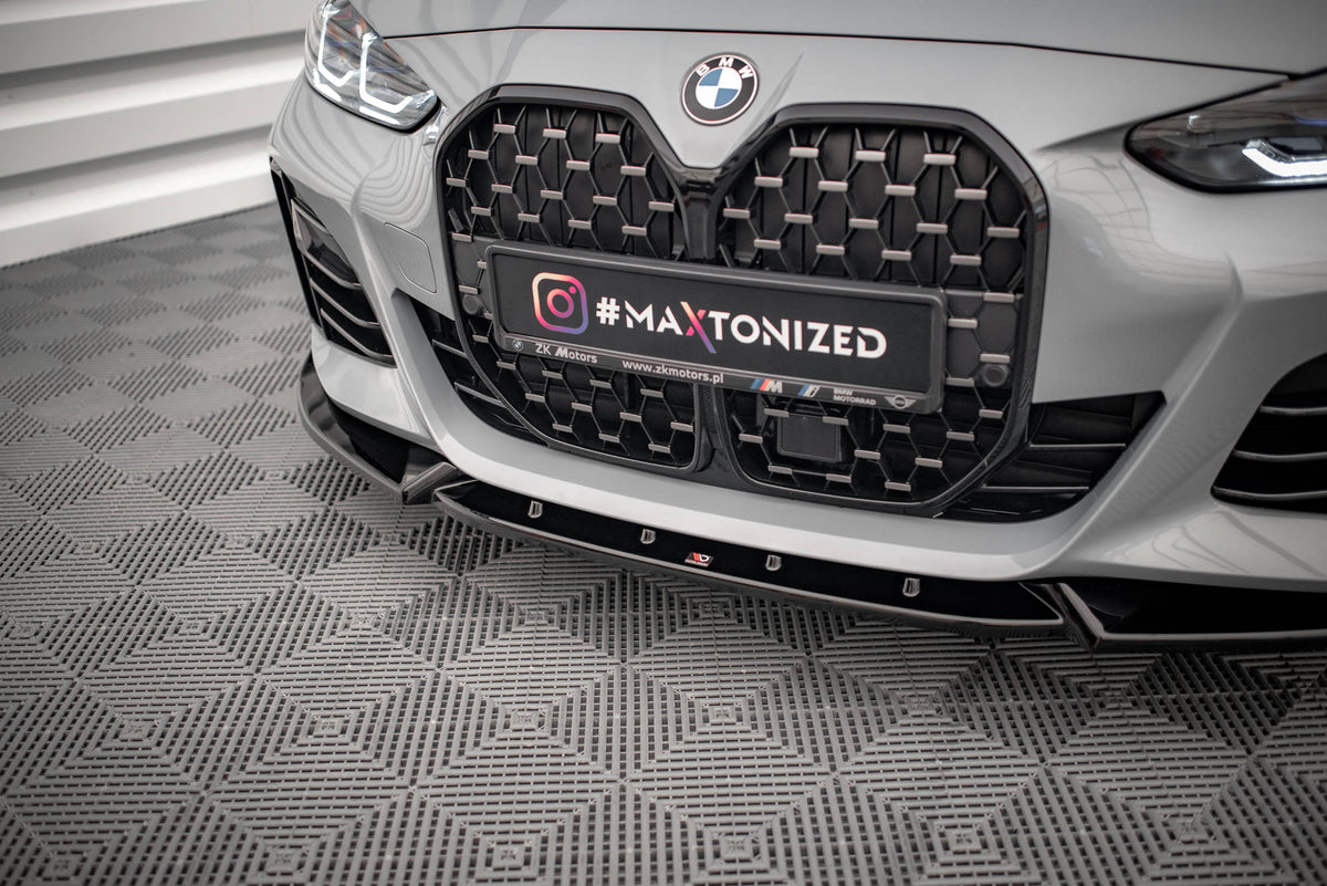 Street+ Spoilerlippe Front Ansatz V.2 passend für BMW 4er / i4 Gran Coupe M-Paket / M440i G26 schwarz Hochglanz – Ansicht 3