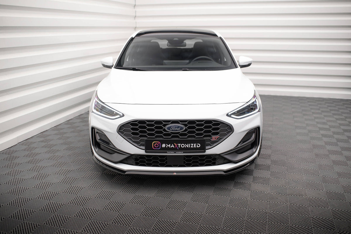 Street+ Spoilerlippe Front Ansatz V.3 passend für Ford Focus ST / ST-Line Mk4 Facelift schwarz Hochglanz – Ansicht 1