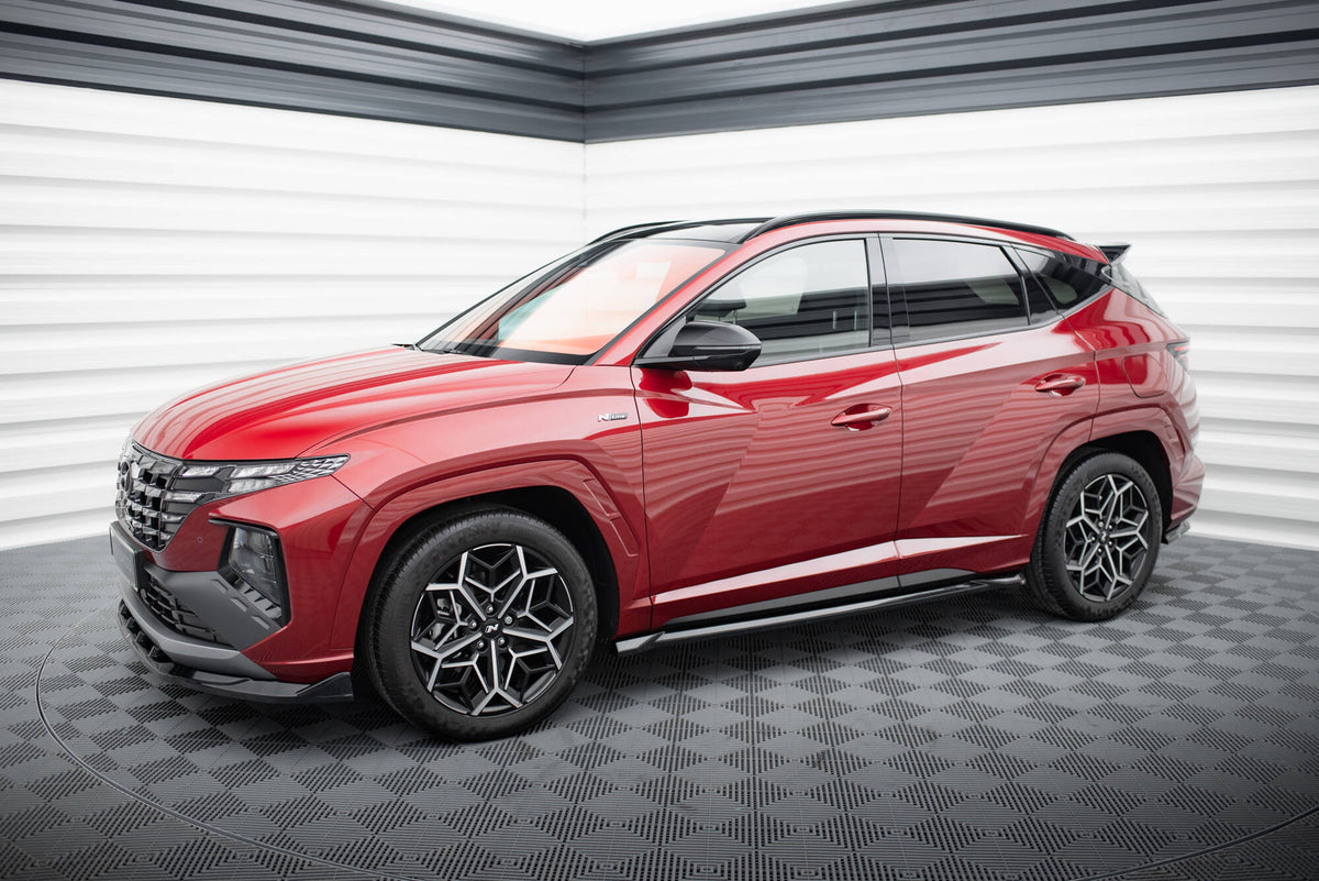 Street+ Seitenschweller Leisten passend für Hyundai Tucson N-Line Mk4 Facelift schwarz Hochglanz – Ansicht 1