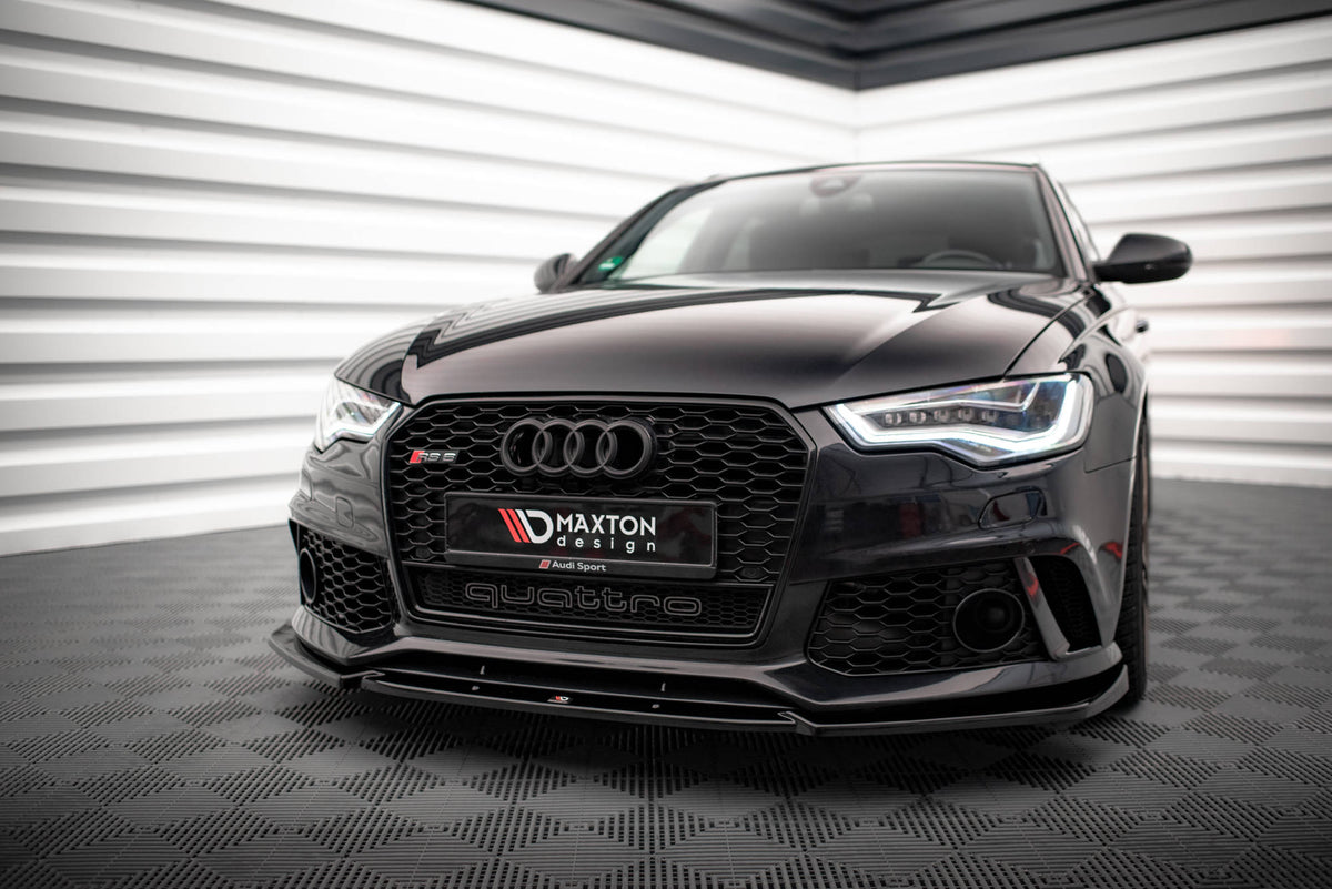 Street+ Spoilerlippe Front Ansatz passend für Audi A6 RS6 Look C7 schwarz Hochglanz – Ansicht 1