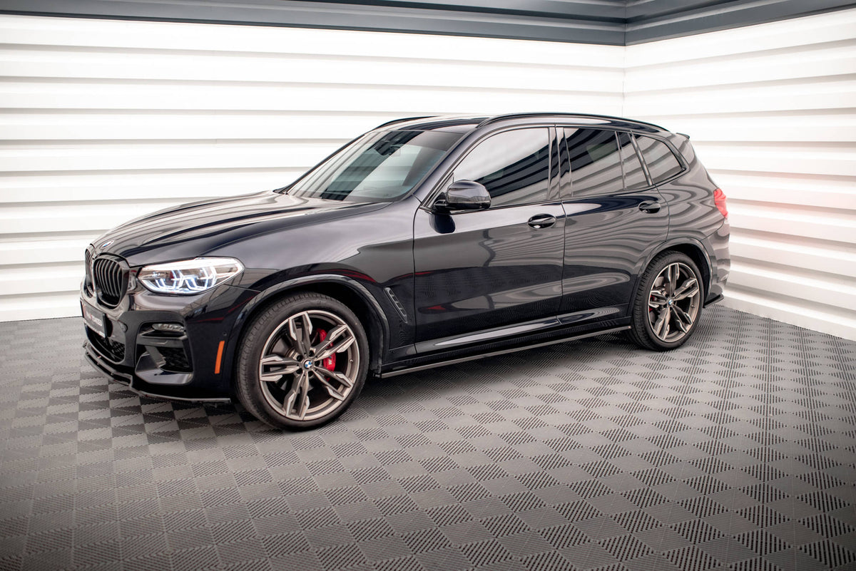 Street+ Seitenschweller Leisten passend für V.1 passend für BMW X3 M40d / M40i / M-Paket G01  schwarz Hochglanz – Ansicht 3