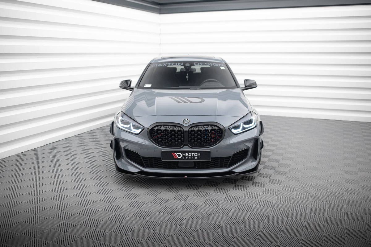 Street+ Spoilerlippe Front Ansatz V.3 passend für BMW 1er M-Paket/ M135i / 128ti F40  schwarz Hochglanz – Ansicht 1