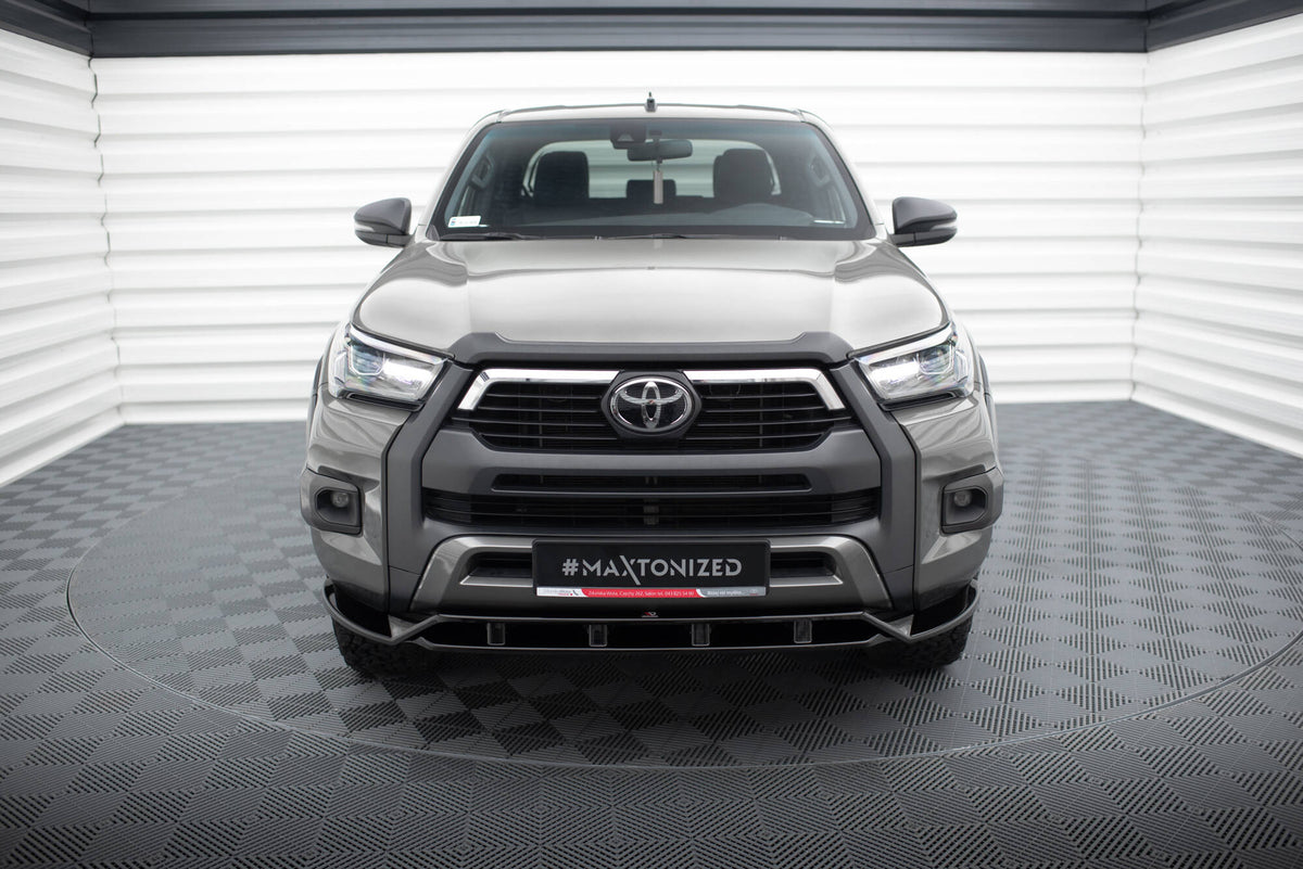 Street+ Spoilerlippe Front Ansatz passend für Toyota Hilux Invincible Mk8 Facelift schwarz Hochglanz – Ansicht 1