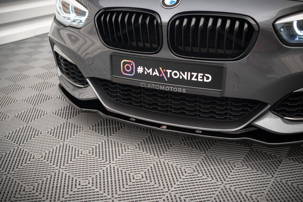 Street+ Spoilerlippe Front Ansatz V.1 passend für BMW 1er F20/F21 M-Power FACELIFT schwarz Hochglanz – Ansicht 3