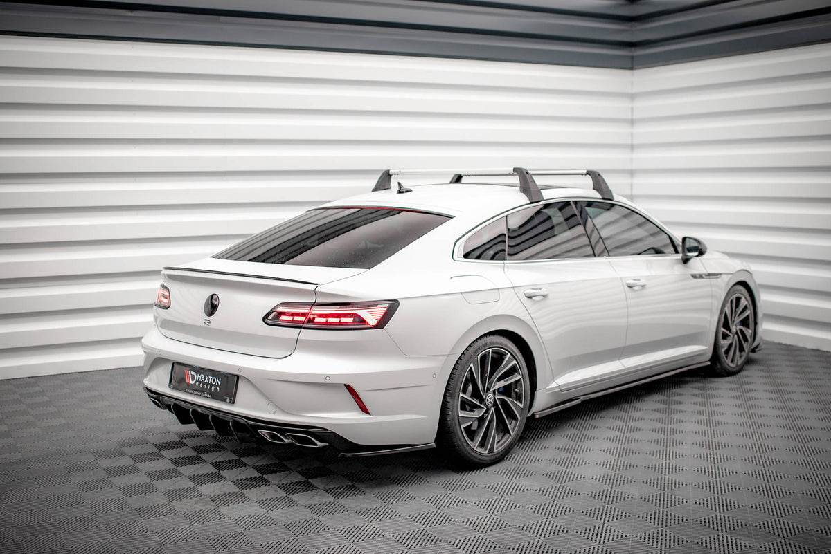Heck Ansatz Flaps Diffusor passend für VW Arteon R Limousine / Shooting Brake Mk1 Facelift schwarz Hochglanz – Ansicht 4