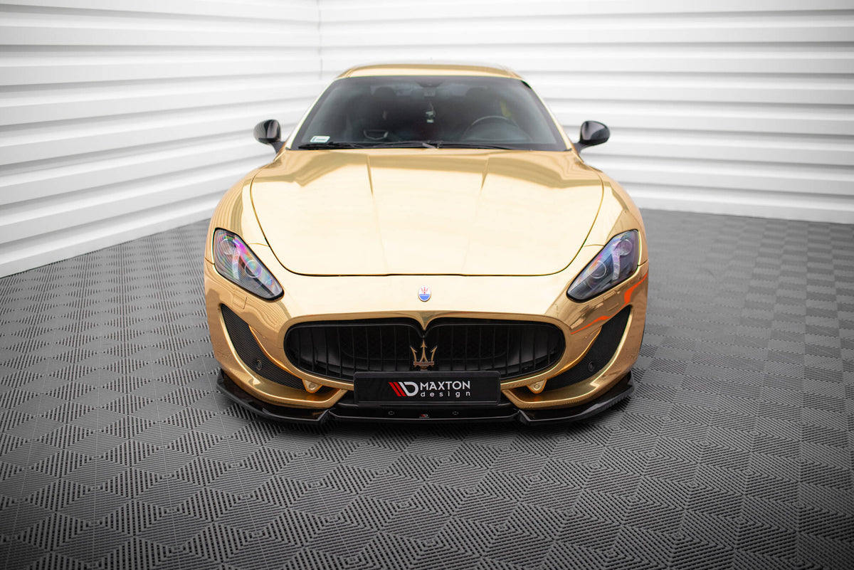 Street+ Spoilerlippe Front Ansatz V.2 passend für Maserati Granturismo Mk1 Facelift schwarz Hochglanz – Ansicht 1