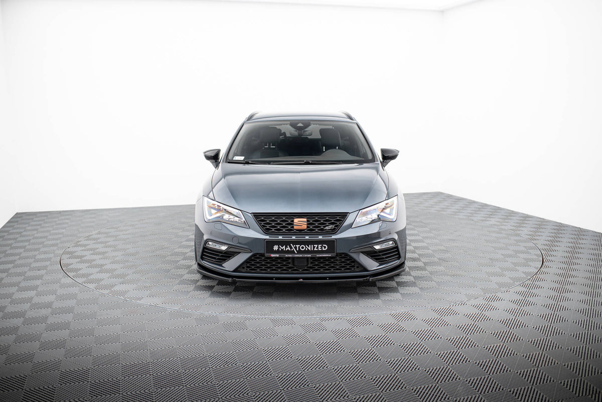 Street+ Spoilerlippe Front Ansatz V.6 passend für Seat Leon Cupra / FR Mk3 FL schwarz Hochglanz – Ansicht 1