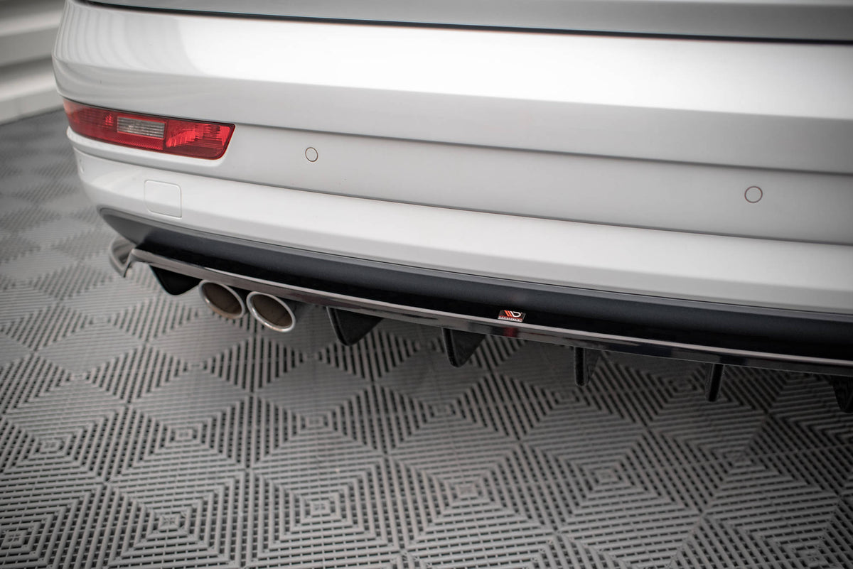 Street+ Mittlerer Diffusor RACE passend für Audi Q3 Sport 8U Facelift schwarz Hochglanz – Ansicht 3