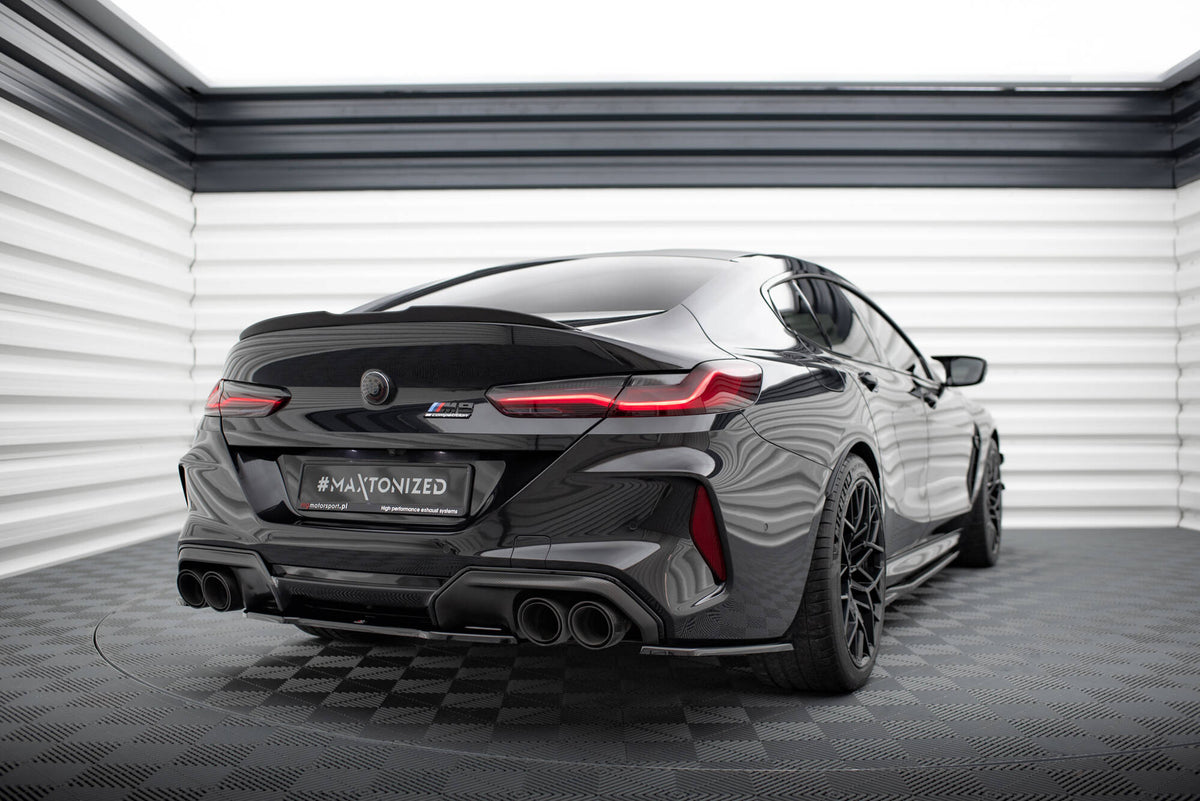 Heck Ansatz Flaps Diffusor V.2 passend für BMW M8  Gran Coupe F93  schwarz Hochglanz – Ansicht 3